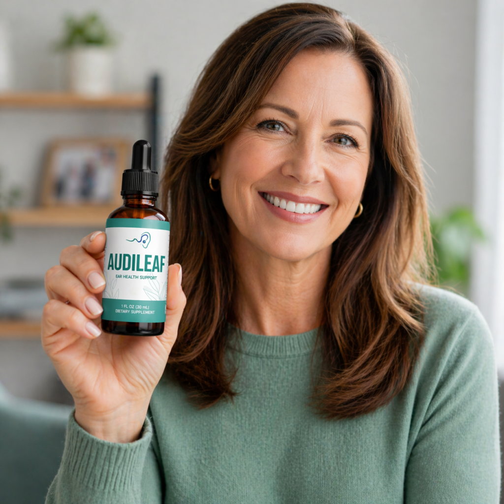 AudiLeaf scam warning image with fake supplement concept and risk alert